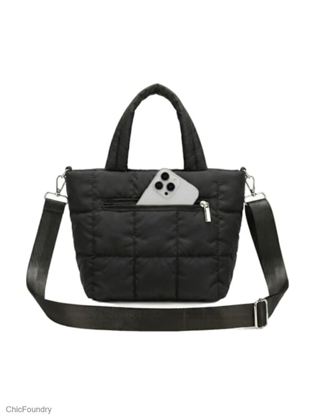 Quilted Puffer Crossbody Bag Mini Nylon Shoulder Purse Quilted Handbag